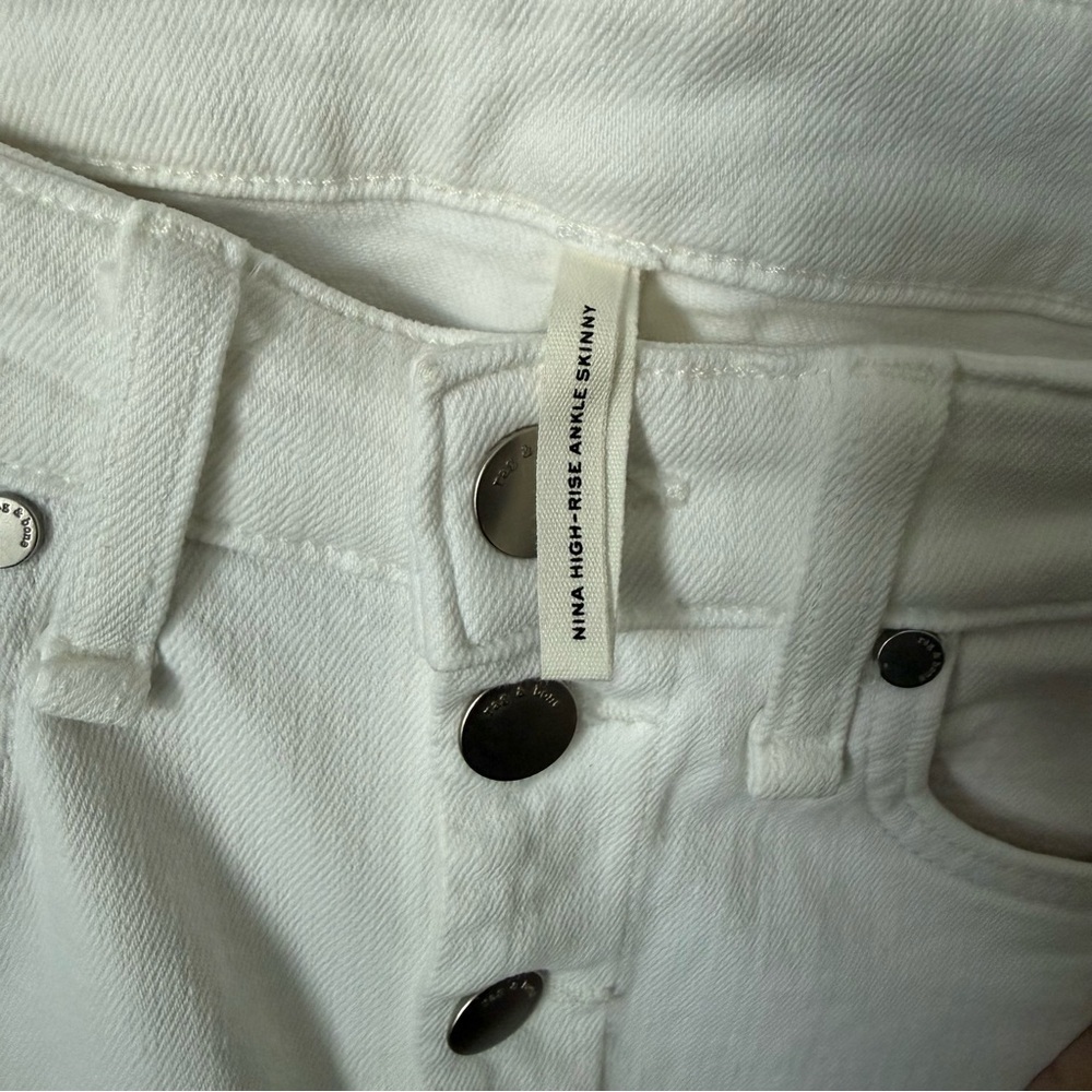 Rag & Bone Nina High High Rise Ankle Skinny Jeans White 29 - Picture 9 of 11